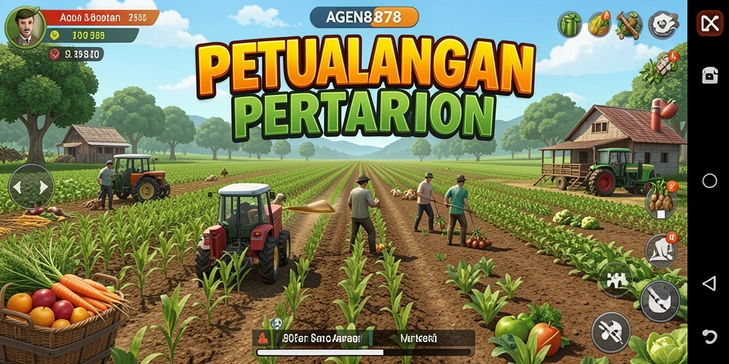 Tampilan gameplay AGEN878 yang menggembirakan saat bertani.
