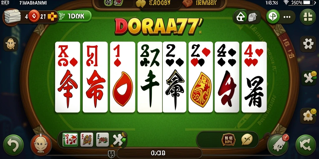 Screenshot gameplay DORA77 yang penuh aksi permainan domino.