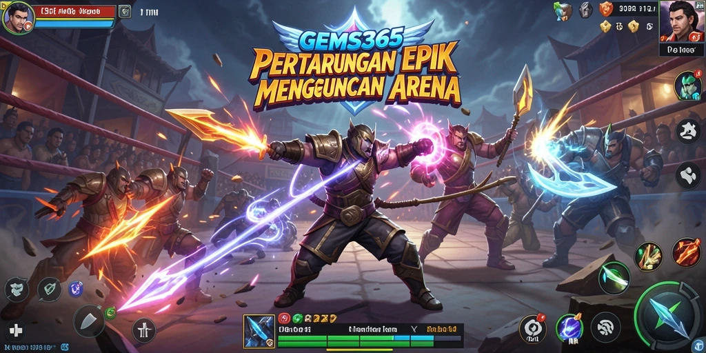 Tampilan luar biasa dari gameplay pertarungan GEMS365.