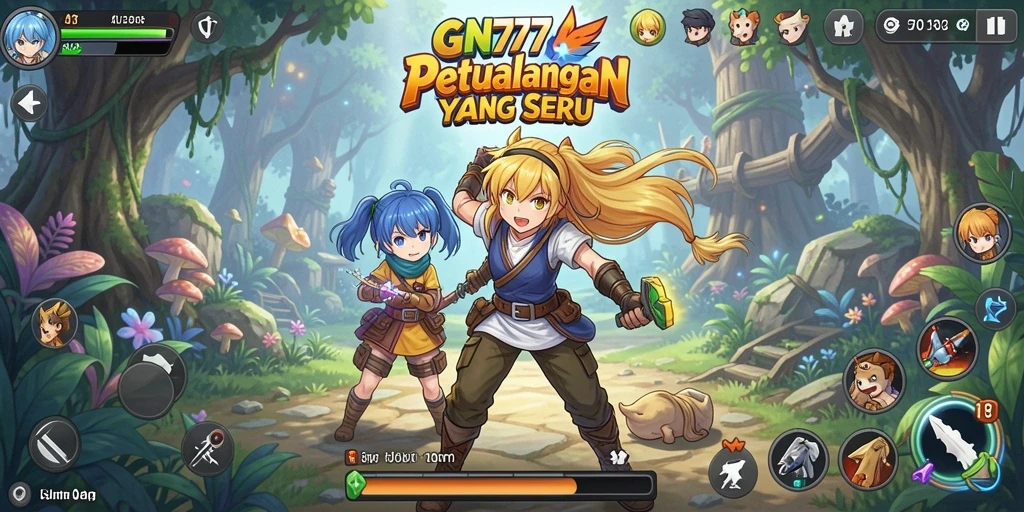 Screenshot gameplay GN777 menampilkan pertarungan seru dengan karakter Anime.