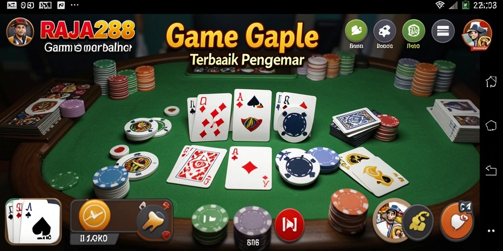 Tampilan gameplay seru dari RAJA288 yang menghadirkan Gaple.
